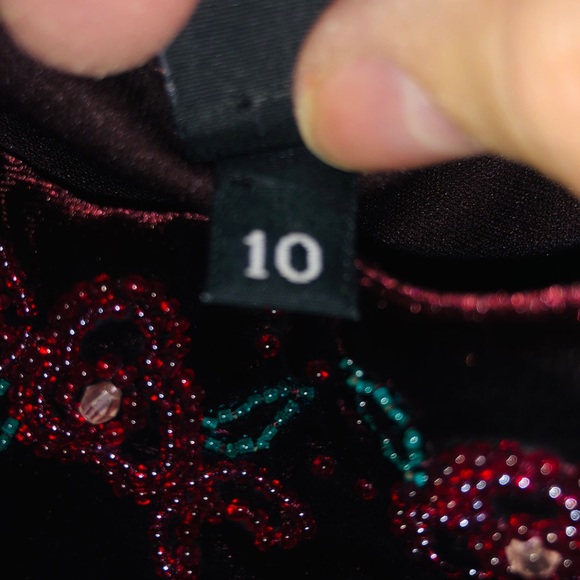 Velvet Cocktail Dress with beading - Picture 5 of 5